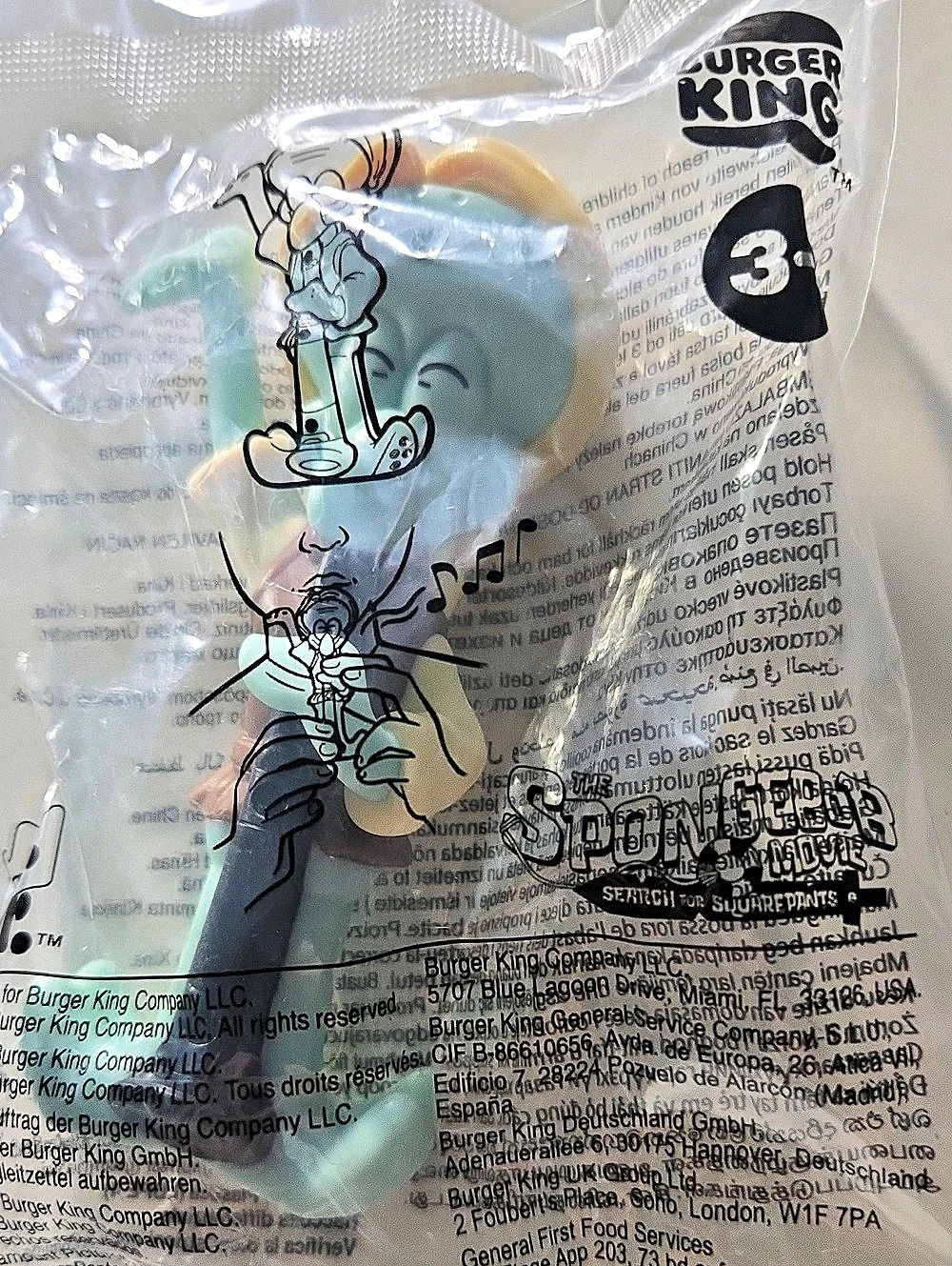 Burger King The SpongeBob Movie Toy Blue & Yellow